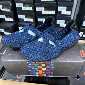 Bernie Mev Margo Jeans Blue Woven Slip On Flats Loafers US 5 EU 36